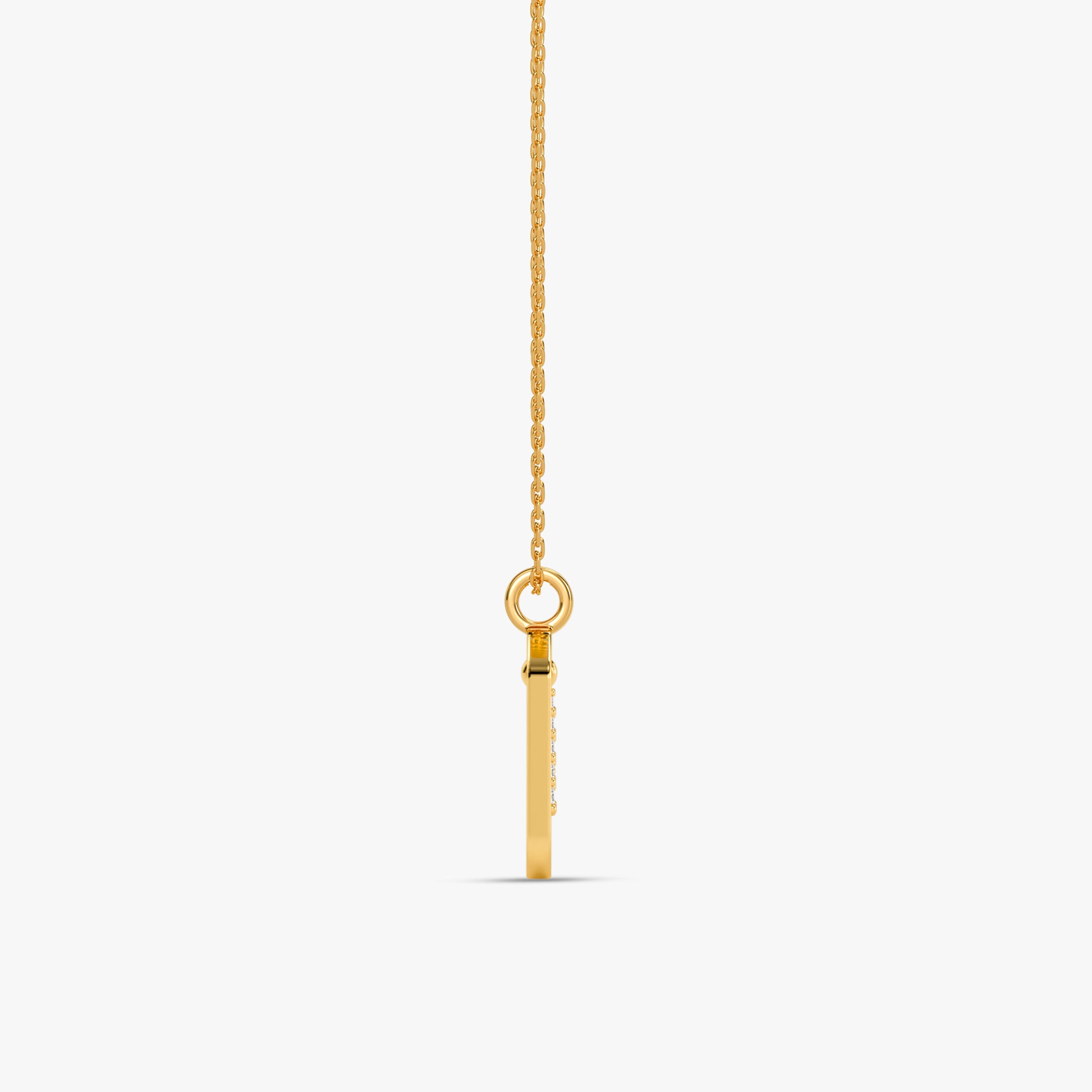 Gold Lab Grown Diamond Framed A Initial Pendant (9k)