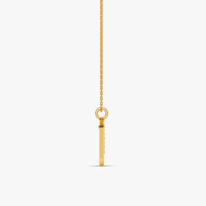 Gold Lab Grown Diamond Framed A Initial Pendant (9k)