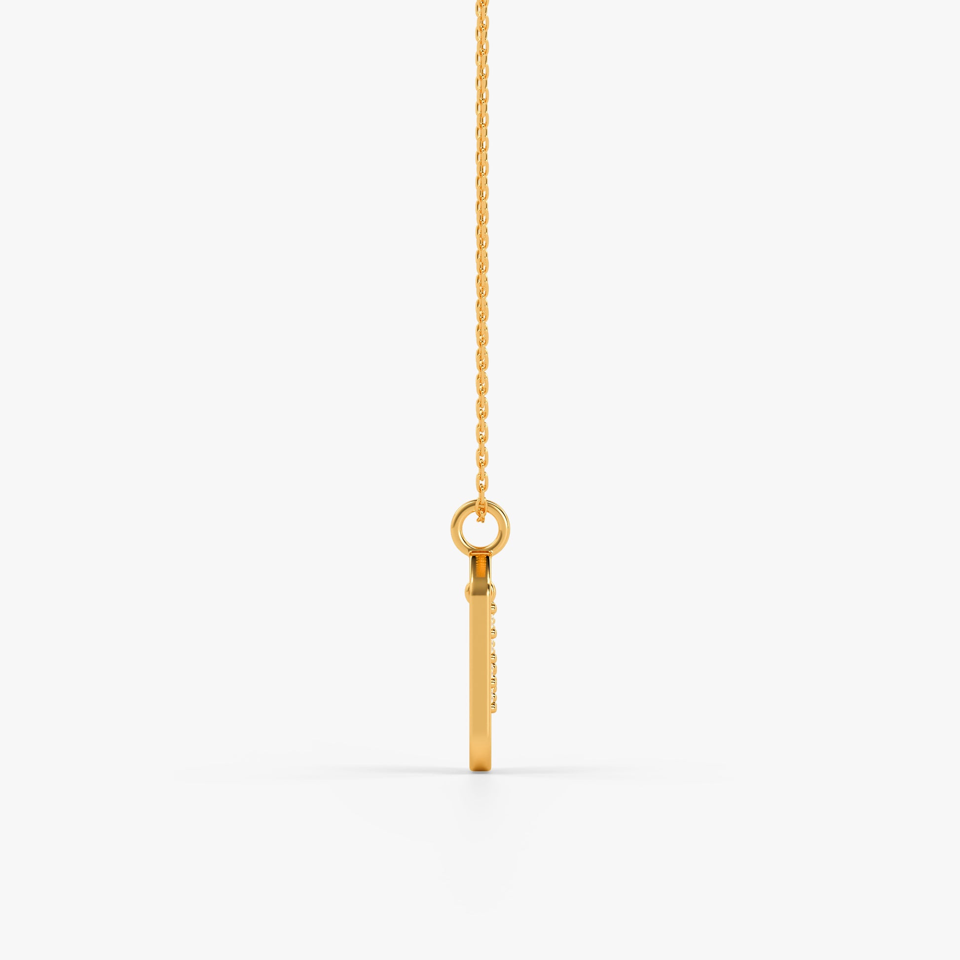 Gold Lab Grown Diamond Framed K Initial Pendant (9k)