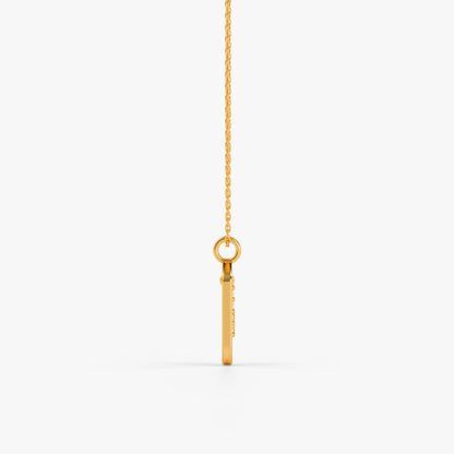 Gold Lab Grown Diamond Framed K Initial Pendant (9k)