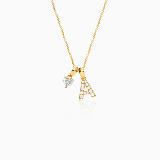 Gold Luv Lab Grown Diamond Initial Pendant (9K)
