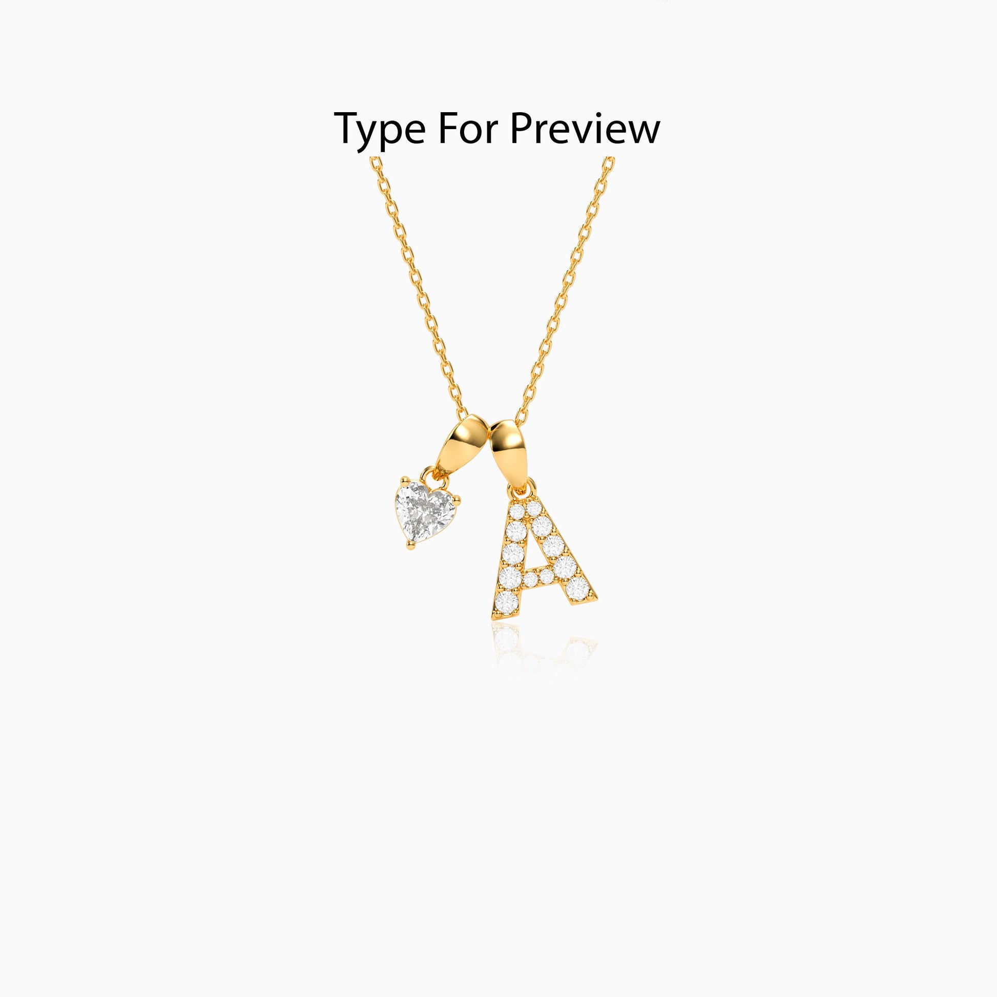 Personalised Gold Luv Lab Grown Diamond Initial Pendant (9K)
