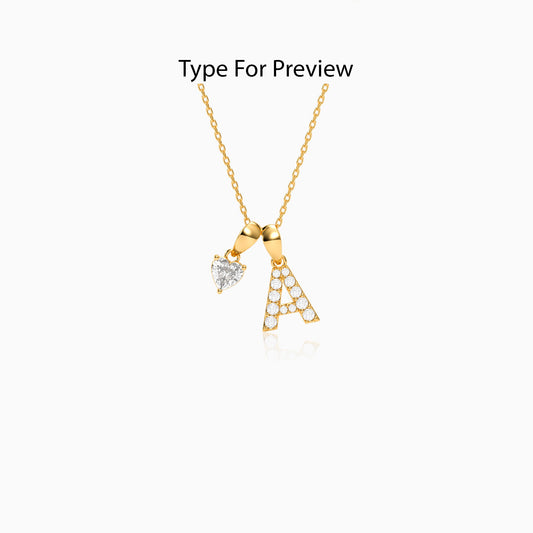 Gold Luv Lab Grown Diamond Initial Pendant (9K)