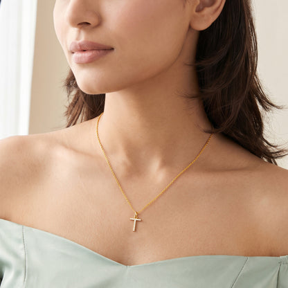 Gold Lab Grown Diamond Studded T Initial Pendant (9k)