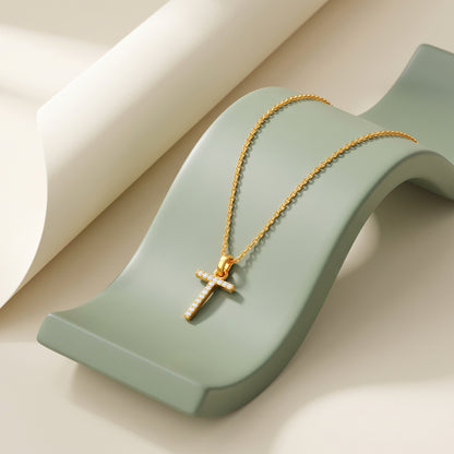 Gold Lab Grown Diamond Studded T Initial Pendant (9k)
