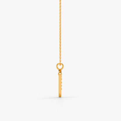 Gold Lab Grown Diamond Framed P Initial Pendant (9k)