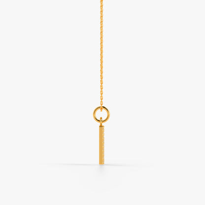 Gold Lab Grown Diamond Studded R Initial Pendant (9k)