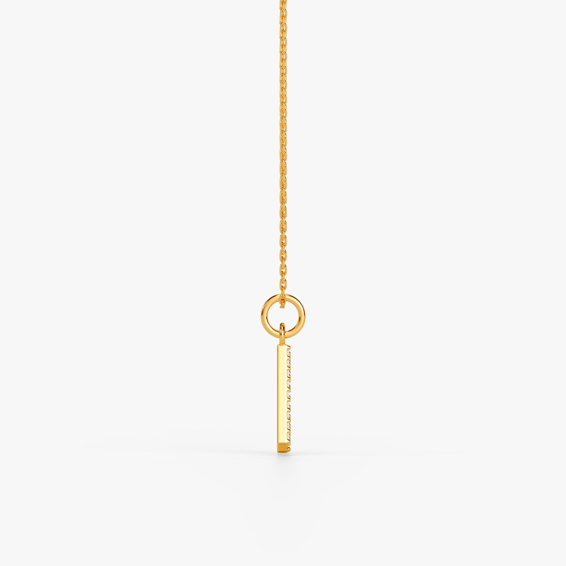 Gold Lab Grown Diamond N Initial Pendant (9K)