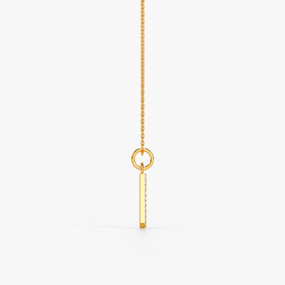 Gold Lab Grown Diamond N Initial Pendant (9K)