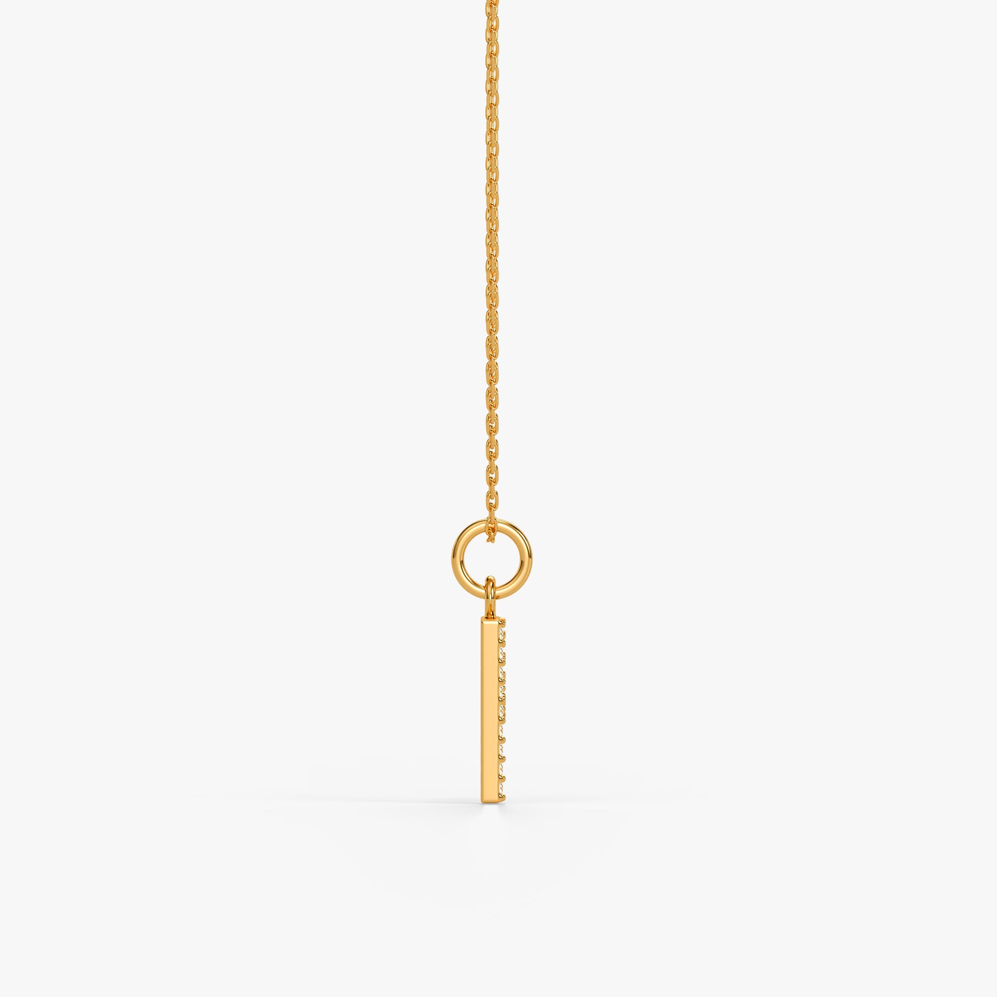 Gold Lab Grown Diamond Studded P Initial Pendant (9k)