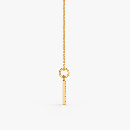 Gold Lab Grown Diamond Studded P Initial Pendant (9k)