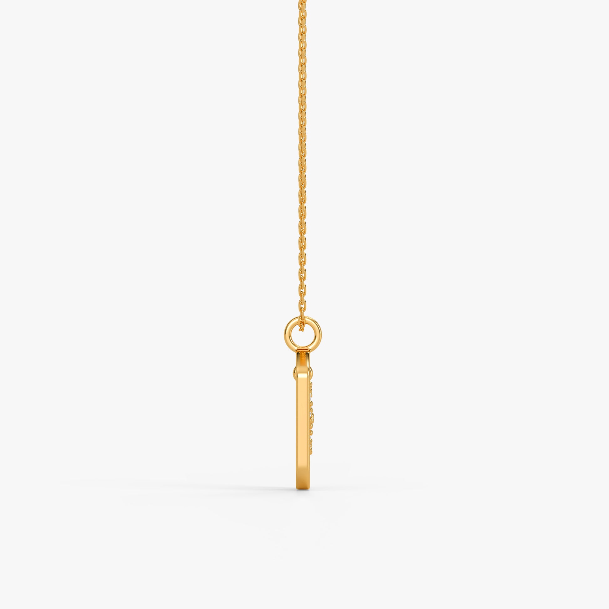 Gold Lab Grown Diamond Framed S Initial Pendant (9k)
