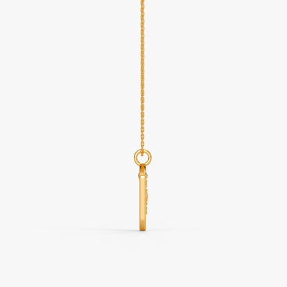 Gold Lab Grown Diamond Framed S Initial Pendant (9k)