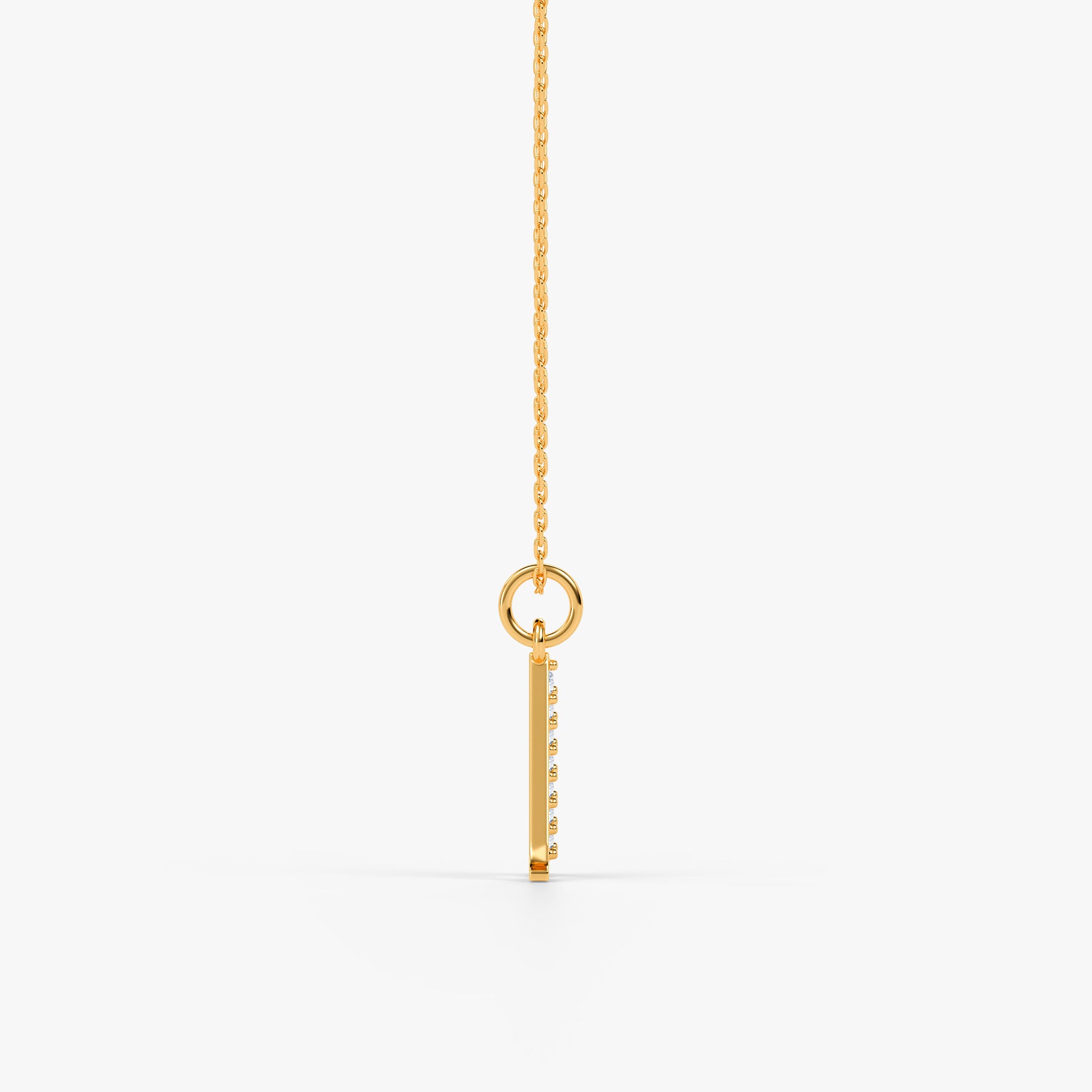 Gold Lab Grown Diamond A Initial Pendant (9K)