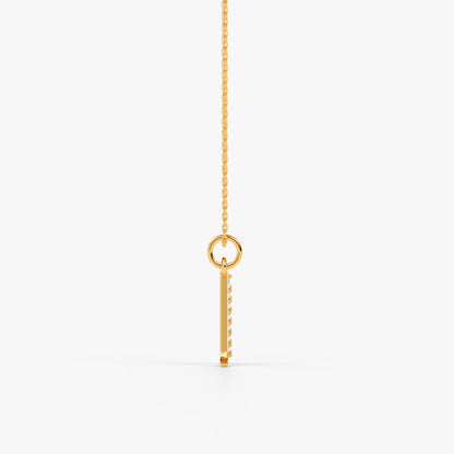 Gold Lab Grown Diamond A Initial Pendant (9K)