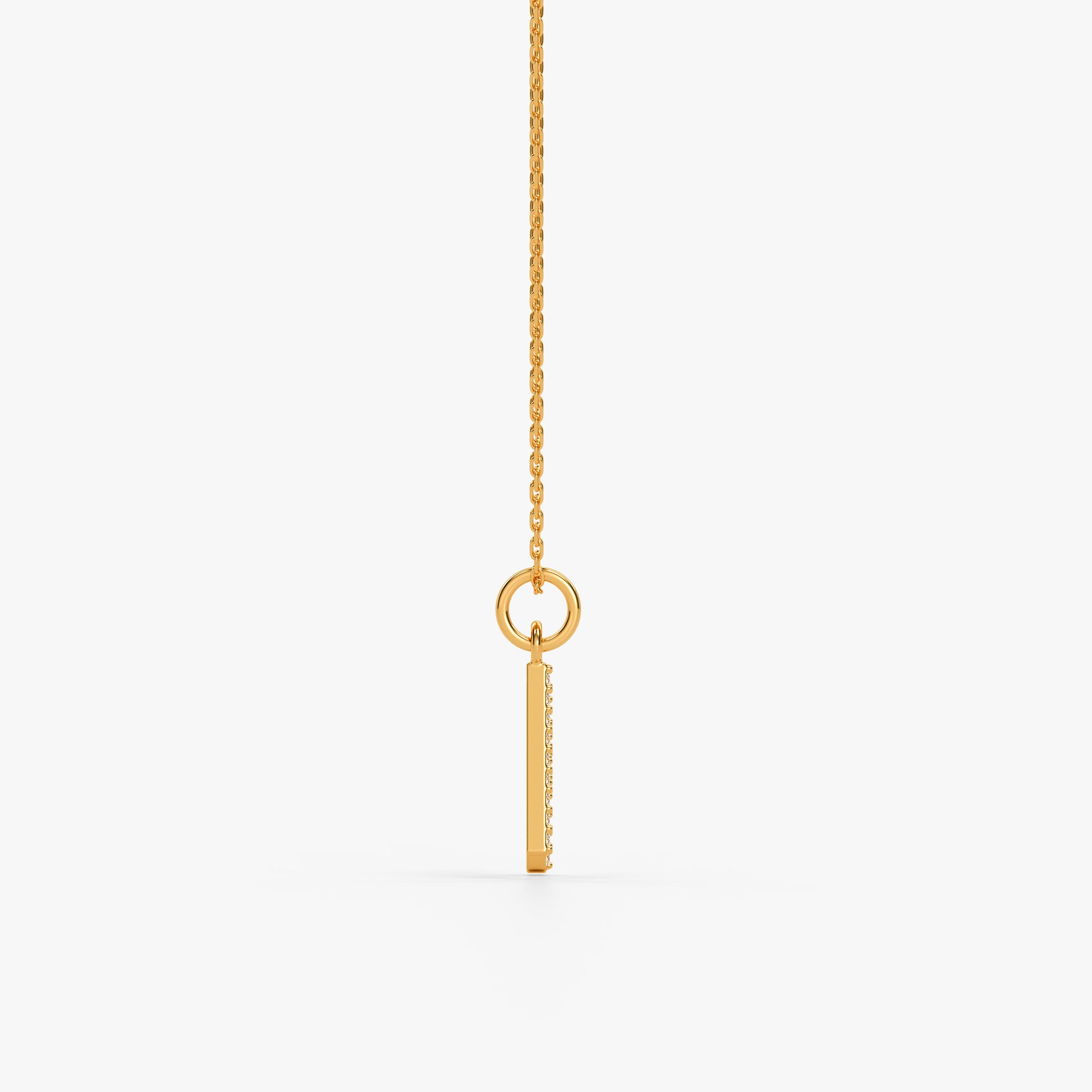 Gold Lab Grown Diamond Studded K Initial Pendant (9k)