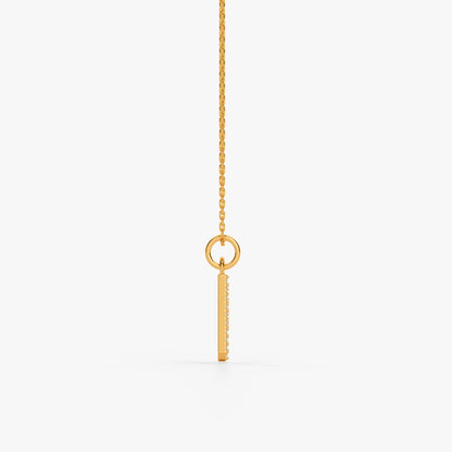 Gold Lab Grown Diamond Studded K Initial Pendant (9k)