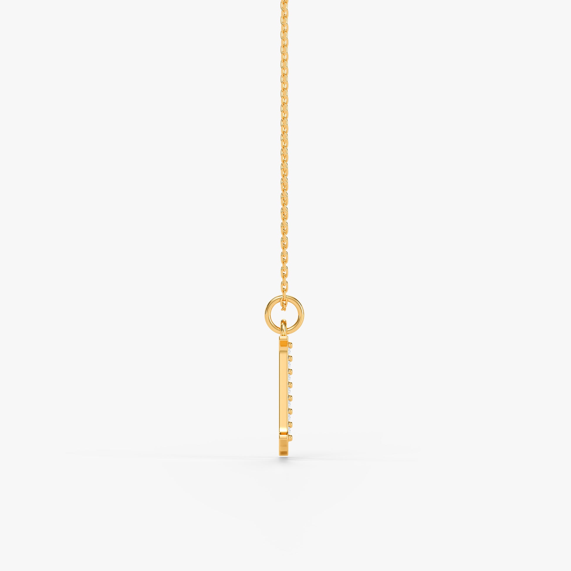 Gold Lab Grown Diamond K Initial Pendant (9K)