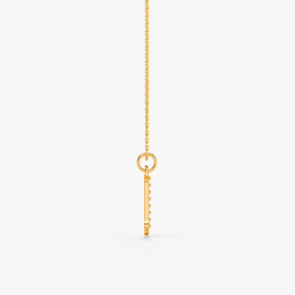 Gold Lab Grown Diamond K Initial Pendant (9K)