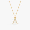 Gold Lab Grown Diamond A Initial Pendant (9K)