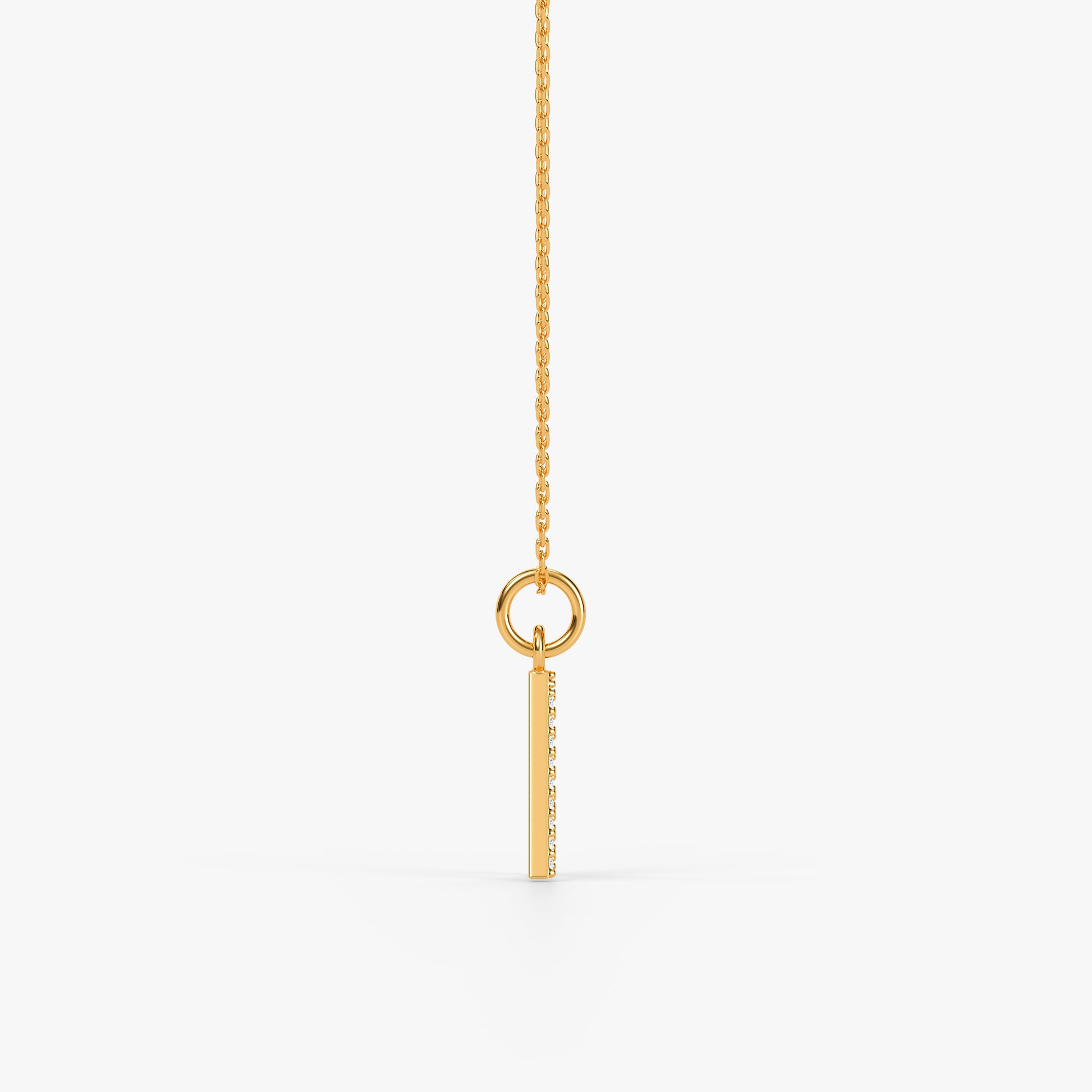 Gold Lab Grown Diamond A Initial Pendant (9K)