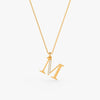 Gold Lab Grown Diamond M Initial Pendant (9K)