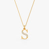 Gold Lab Grown Diamond S Initial Pendant (9K)