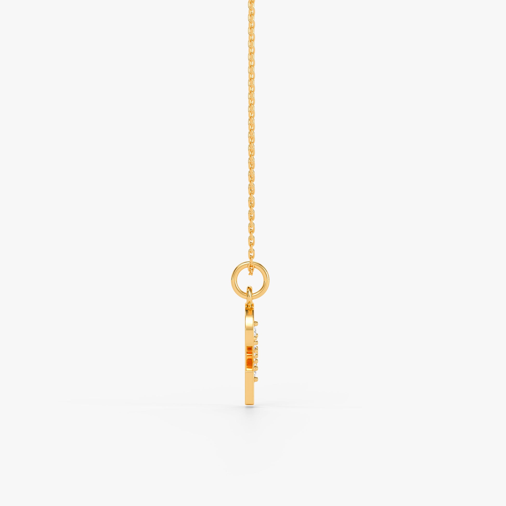 Gold Lab Grown Diamond S Initial Pendant (9K)