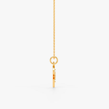 Gold Lab Grown Diamond S Initial Pendant (9K)