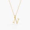 Gold Lab Grown Diamond N Initial Pendant (9k)