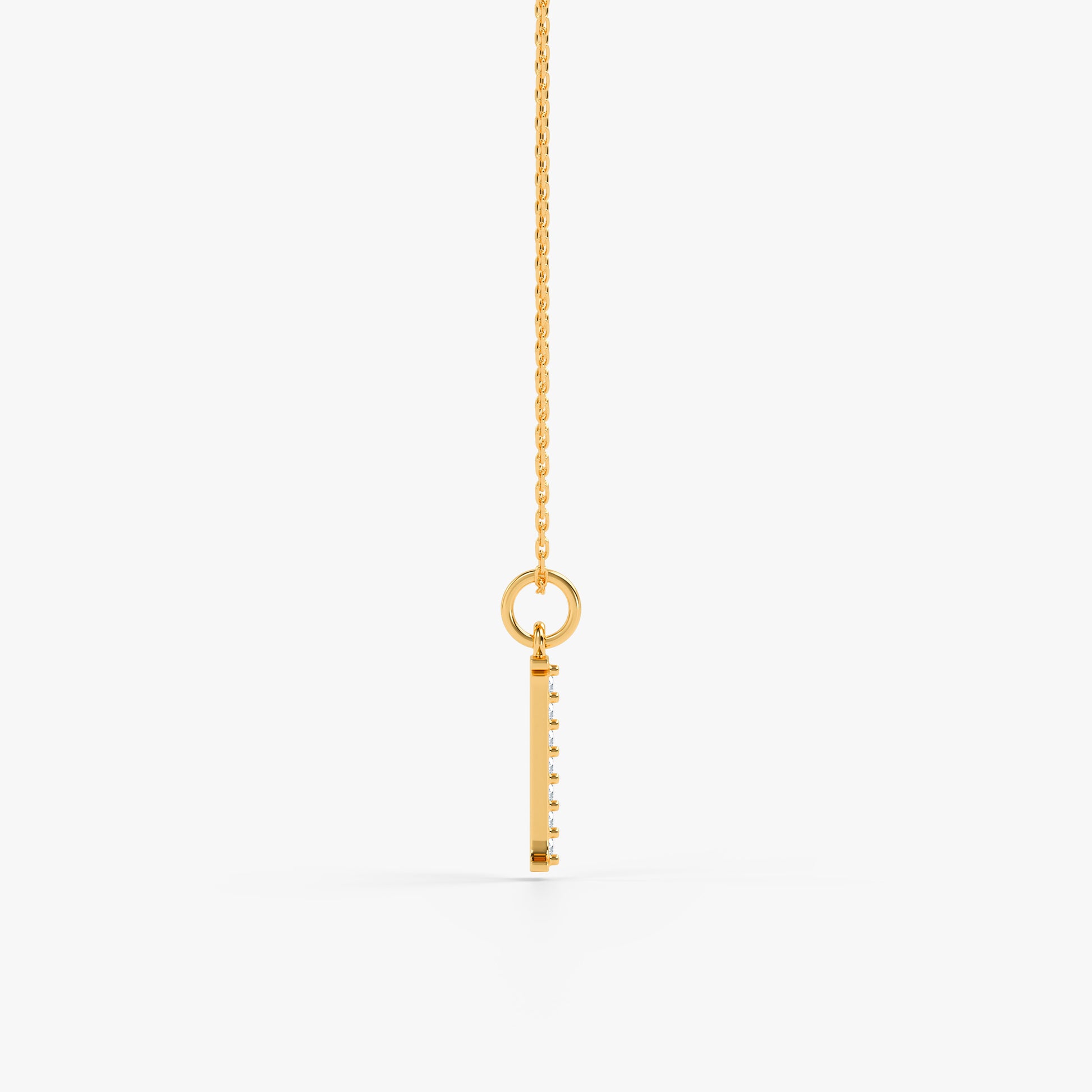 Gold Lab Grown Diamond P Initial Pendant (9k)