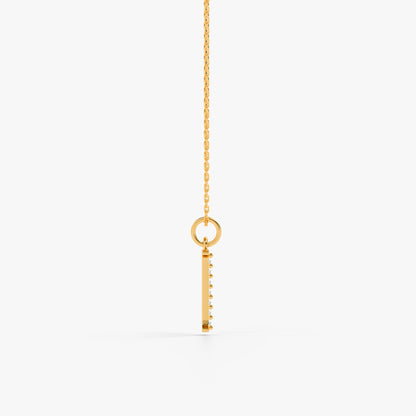 Gold Lab Grown Diamond P Initial Pendant (9k)