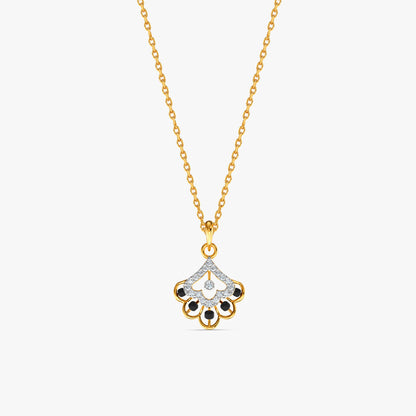 Gold Royal Fan Lab Grown Diamond Pendant