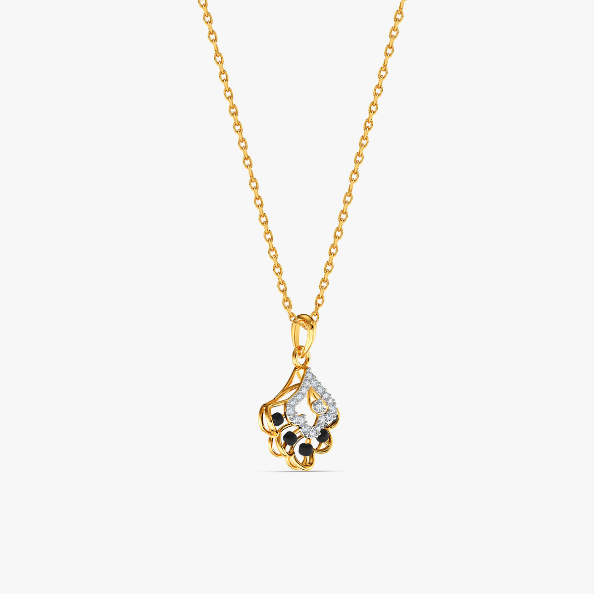 Gold Royal Fan Lab Grown Diamond Pendant