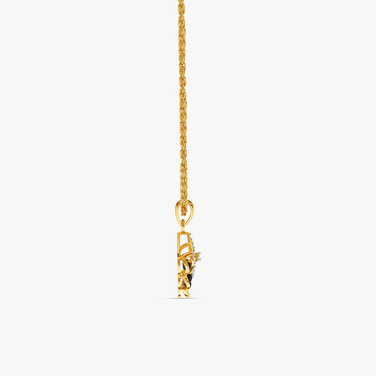 Gold Royal Fan Lab Grown Diamond Pendant