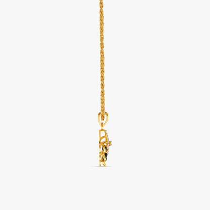 Gold Royal Fan Lab Grown Diamond Pendant