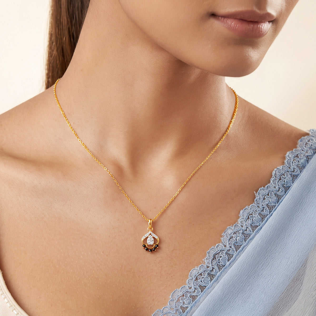 Gold Blooming Muse Lab Grown Diamond Pendant