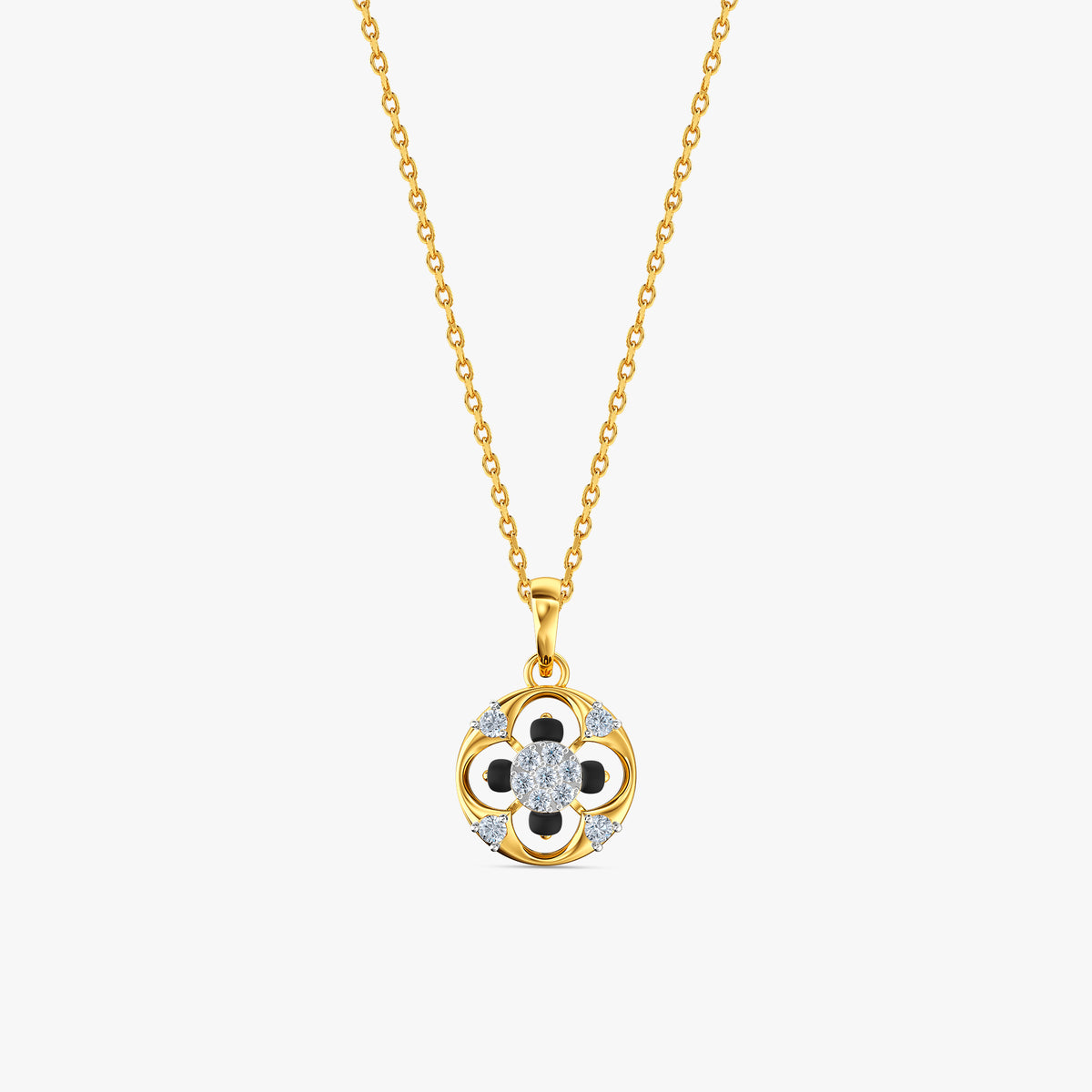 Gold Petals of Love Lab Grown Diamond Pendant