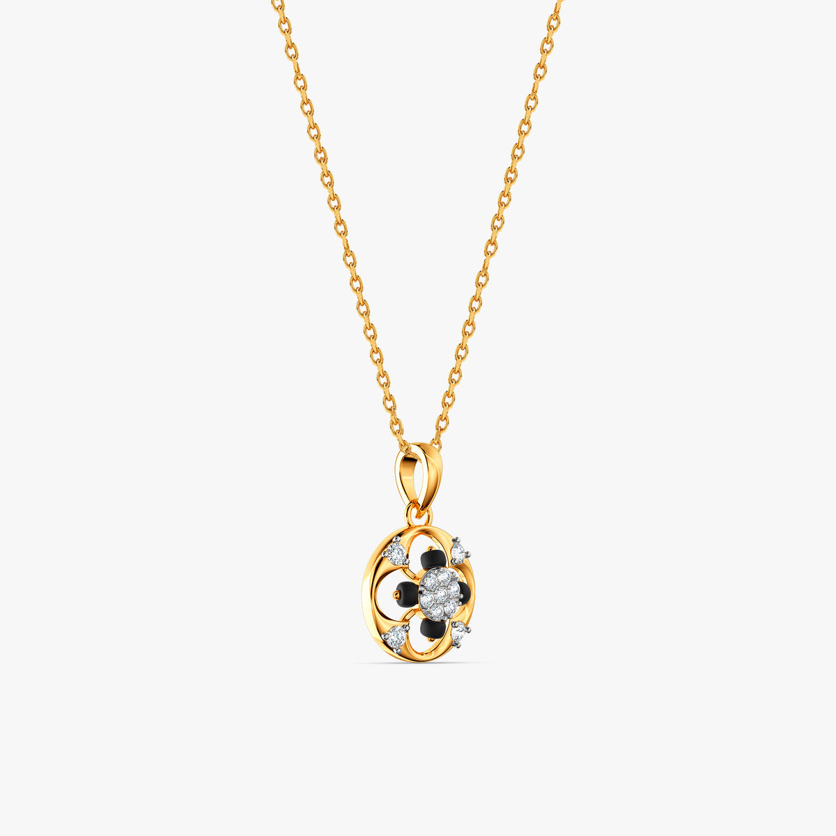 Gold Petals of Love Lab Grown Diamond Pendant