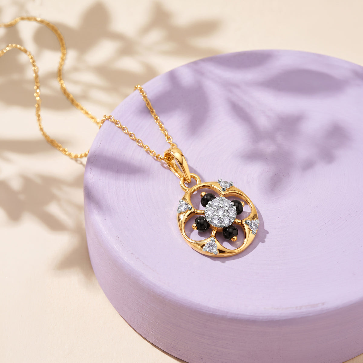 Gold Petals of Love Lab Grown Diamond Pendant