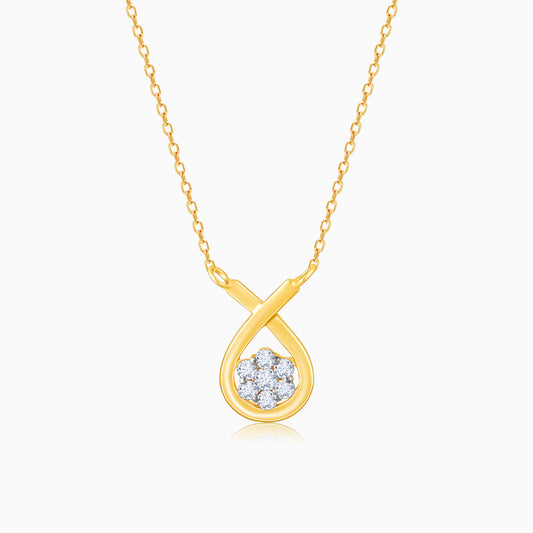 Gold Knotted Elegance Diamond Necklace