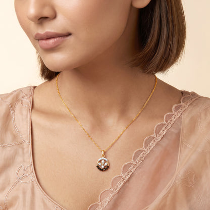 Gold Luna Loop Lab Grown Diamond Pendant