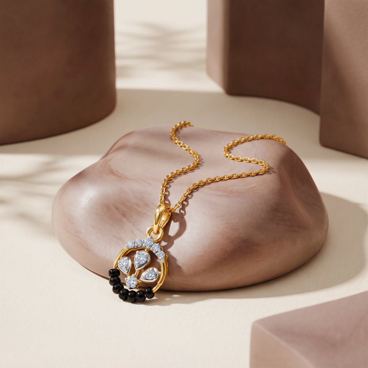 Gold Luna Loop Lab Grown Diamond Pendant