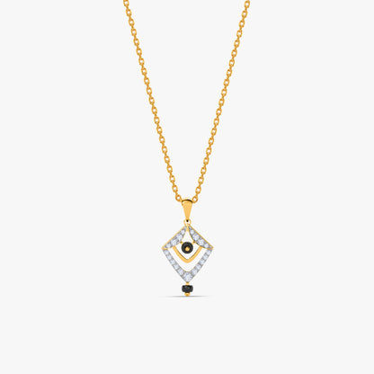 Gold Prism Onyx Lab Grown Diamond Pendant