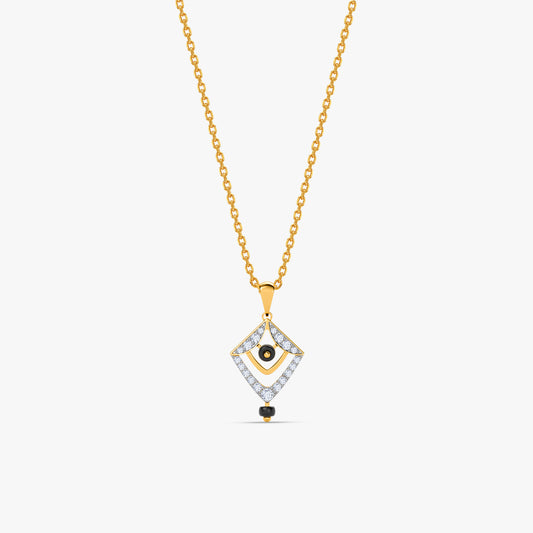 Gold Prism Onyx Lab Grown Diamond Pendant