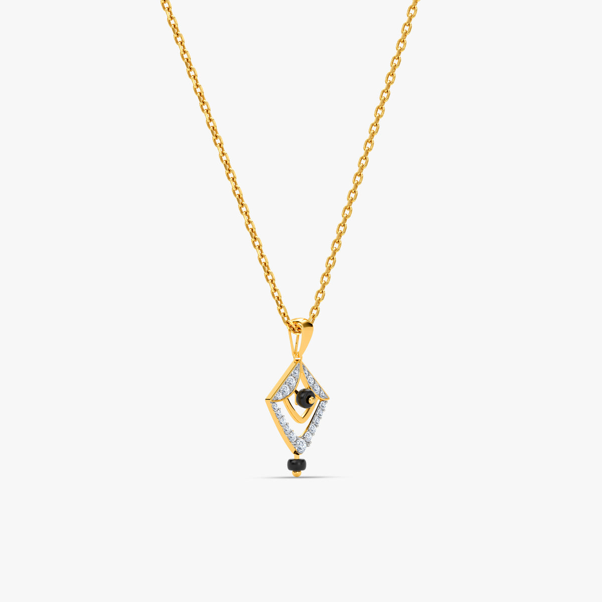 Gold Prism Onyx Lab Grown Diamond Pendant