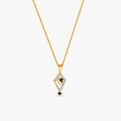 Gold Prism Onyx Lab Grown Diamond Pendant