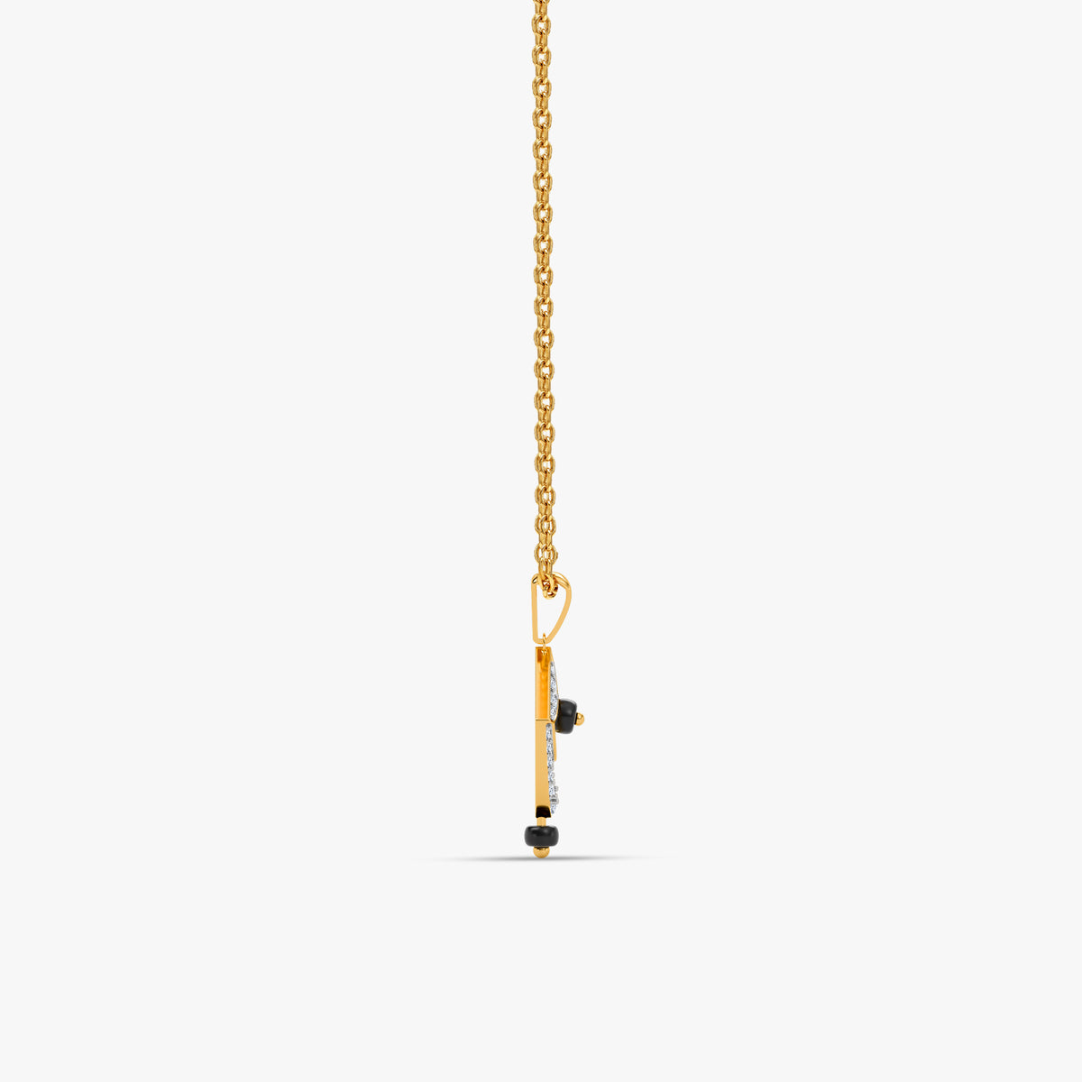 Gold Prism Onyx Lab Grown Diamond Pendant