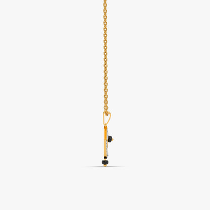 Gold Prism Onyx Lab Grown Diamond Pendant