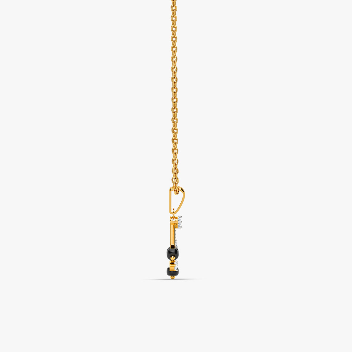 Gold Obsidian Prism Lab Grown Diamond Pendant